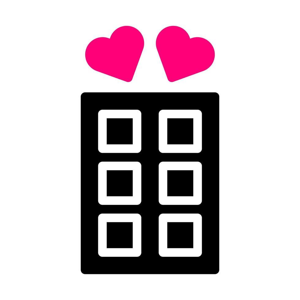 choklad ikon fast svart rosa stil valentine illustration vektor element och symbol perfekt.