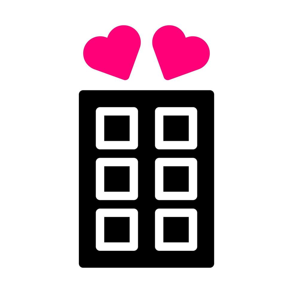 Schokolade Symbol solide schwarz Rosa Stil Valentinstag Illustration Vektor Element und Symbol perfekt.