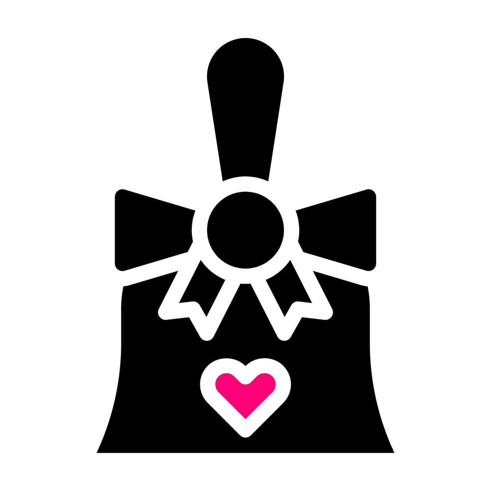 Glocke Symbol solide schwarz Rosa Stil Valentinstag Illustration Vektor Element und Symbol perfekt.