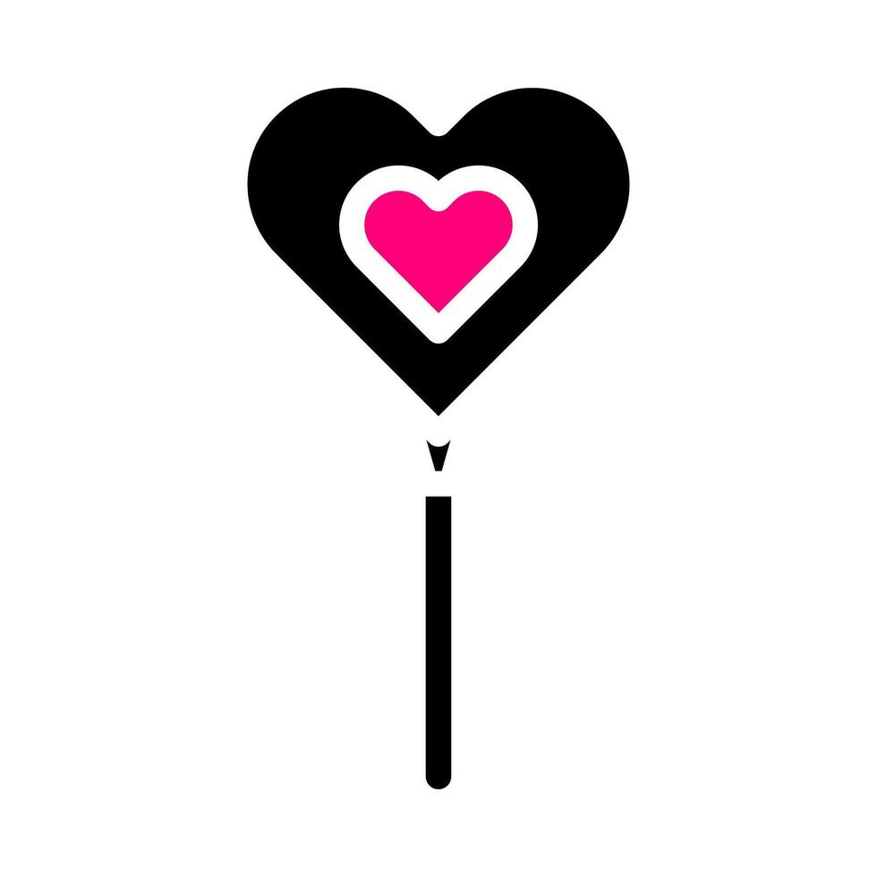 ballong ikon fast svart rosa stil valentine illustration vektor element och symbol perfekt.