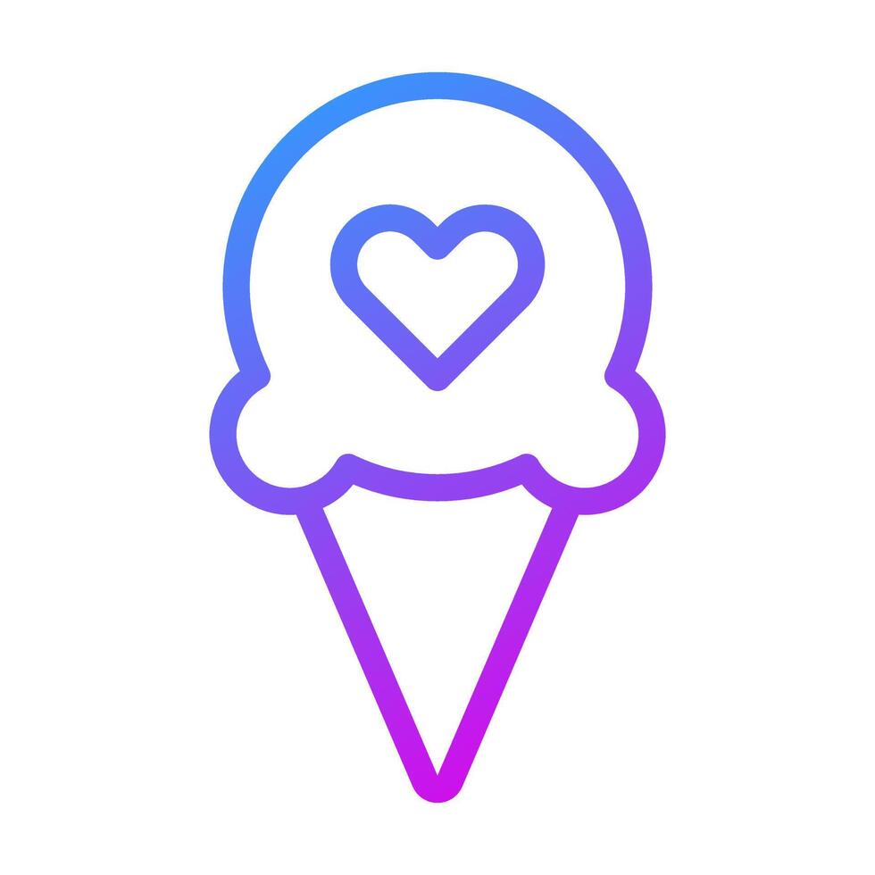 Eis Sahne Symbol Gradient lila Stil Valentinstag Illustration Vektor Element und Symbol perfekt.