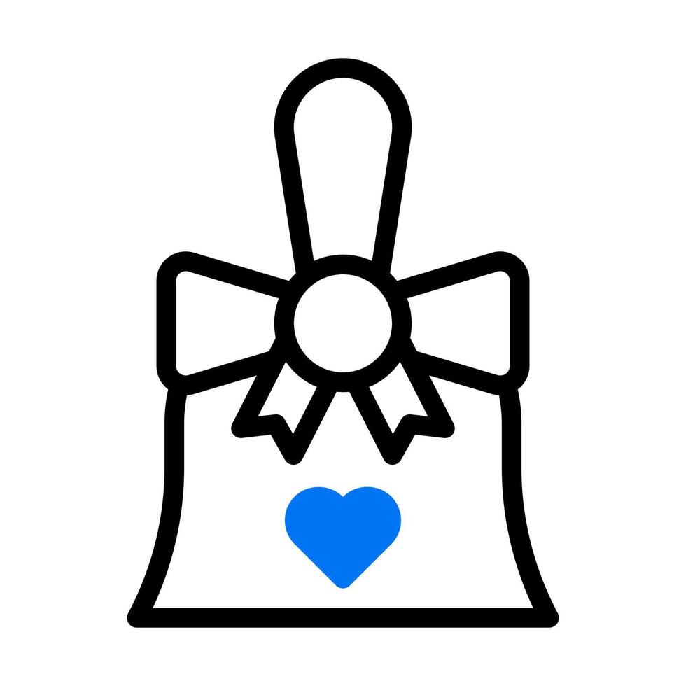 Glocke Symbol Duotone Blau Stil Valentinstag Illustration Vektor Element und Symbol perfekt.