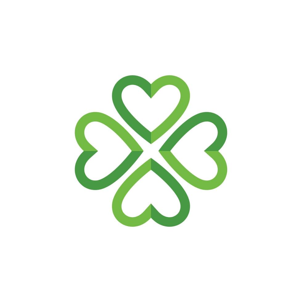 Grün Kleeblatt Blatt Logo Vorlage vektor