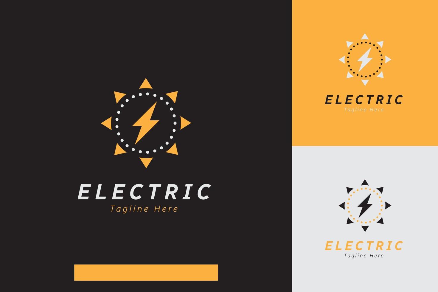 uppsättning av blixt- åska elektrisk energi logotyp vektor design mallar med annorlunda Färg stilar