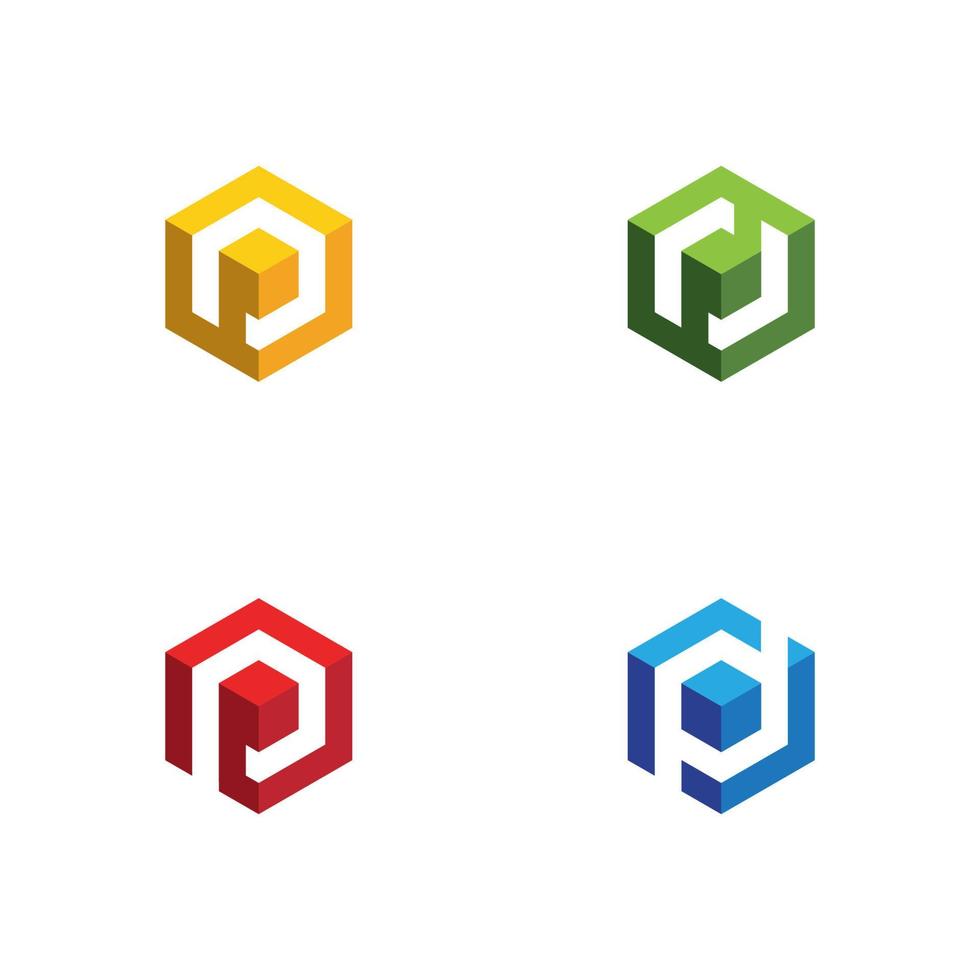 p brev logotyp mall vektor