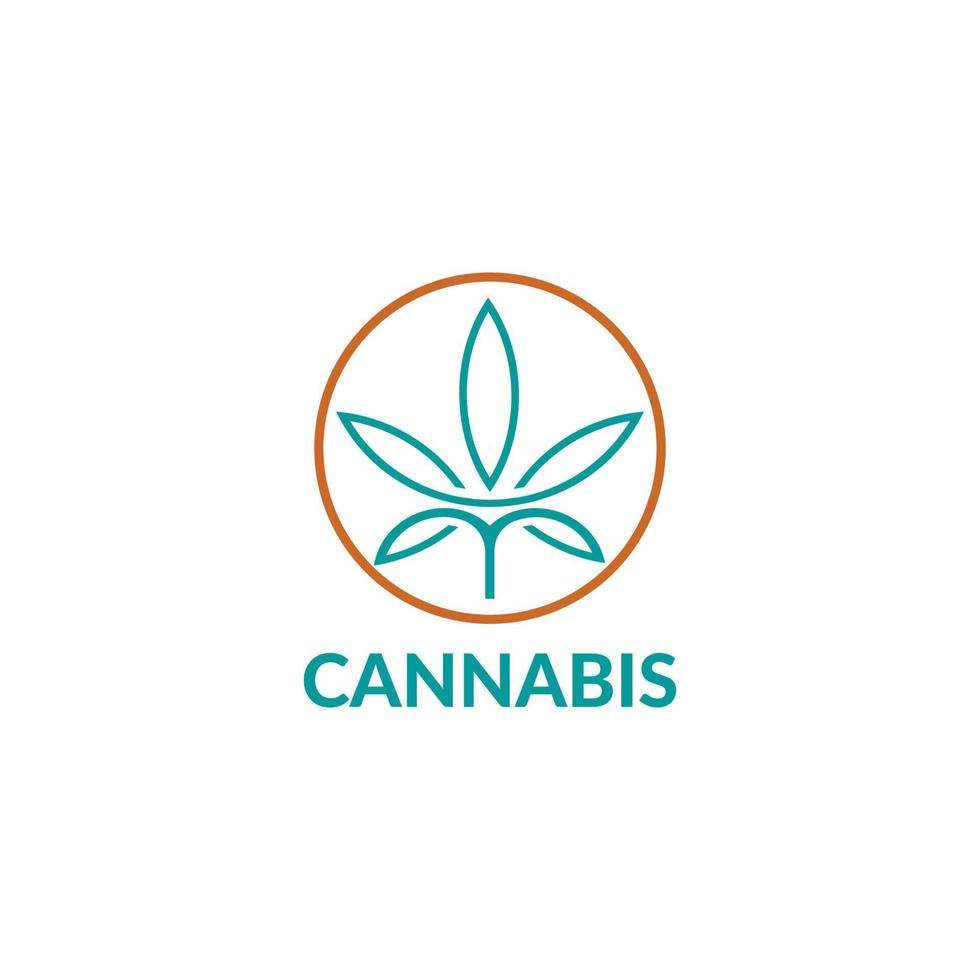 Grün Blatt ein Symbol von Qualität Cannabis Blatt Logo vektor