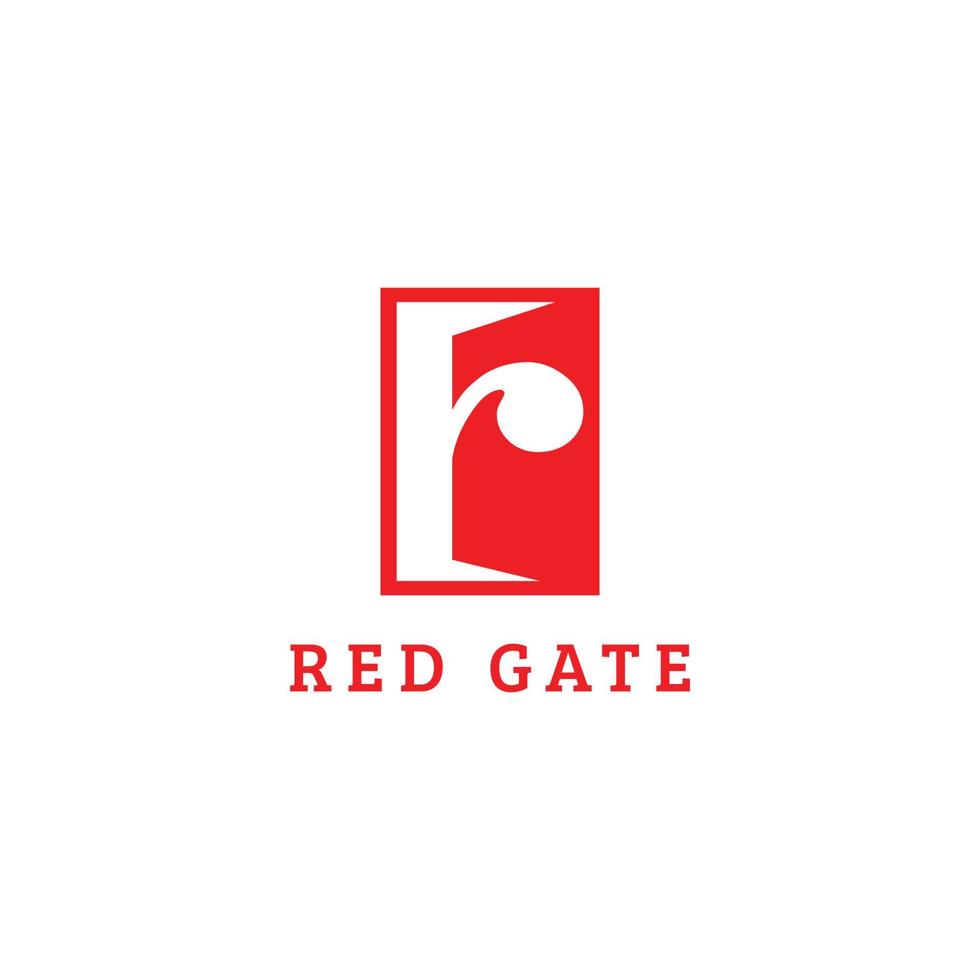 en kraftig och elegant röd Port logotyp design vektor