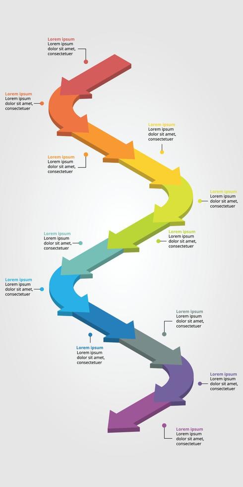 zeitachsenpfeildiagrammvorlage für infografik zur präsentation für 12 elemente vektor