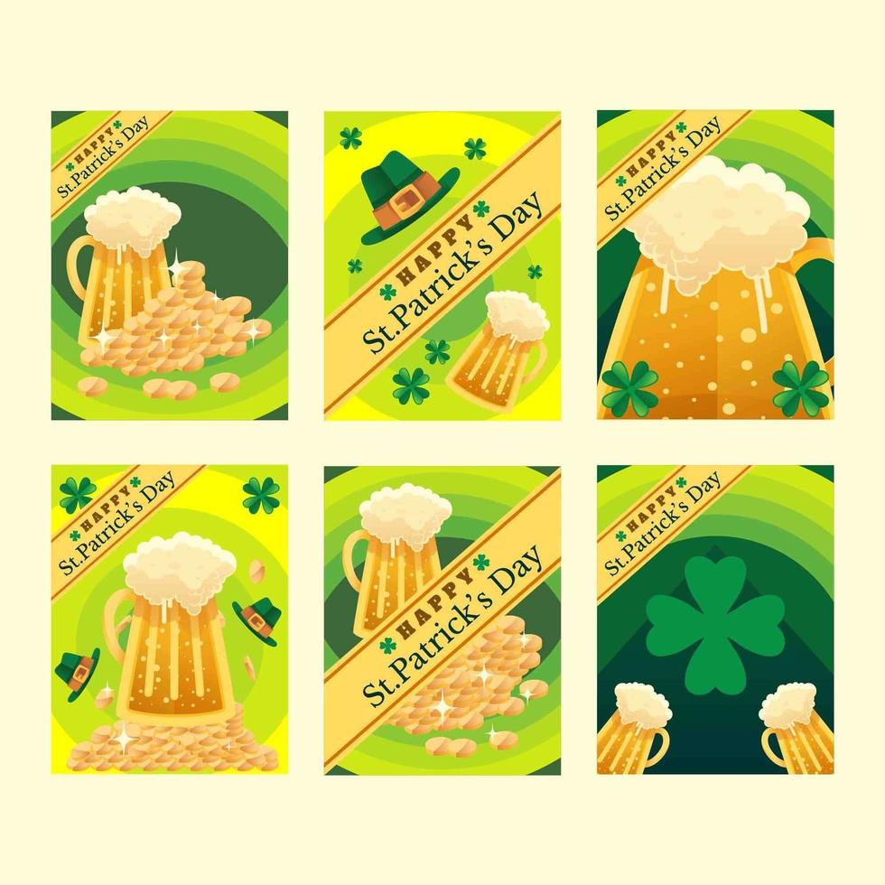 st. patricks festkortsdesign med öl vektor