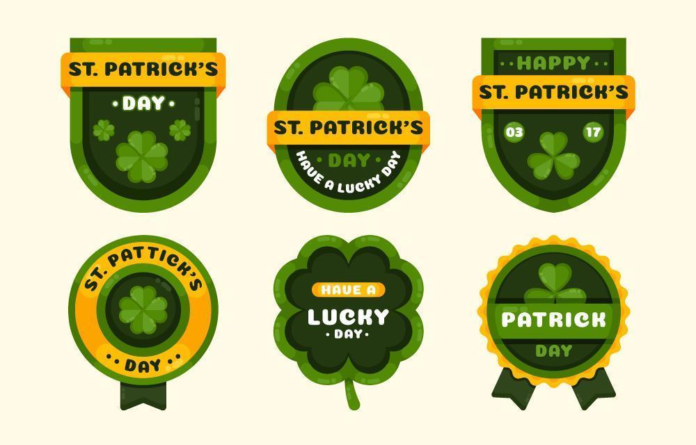 st. patrick's day badge collection vektor