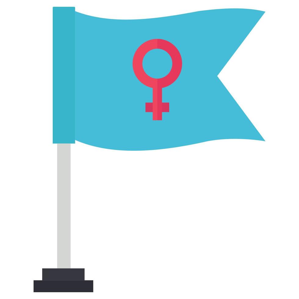 weiblich Zeichen auf Flagge welche können leicht bearbeiten oder ändern vektor