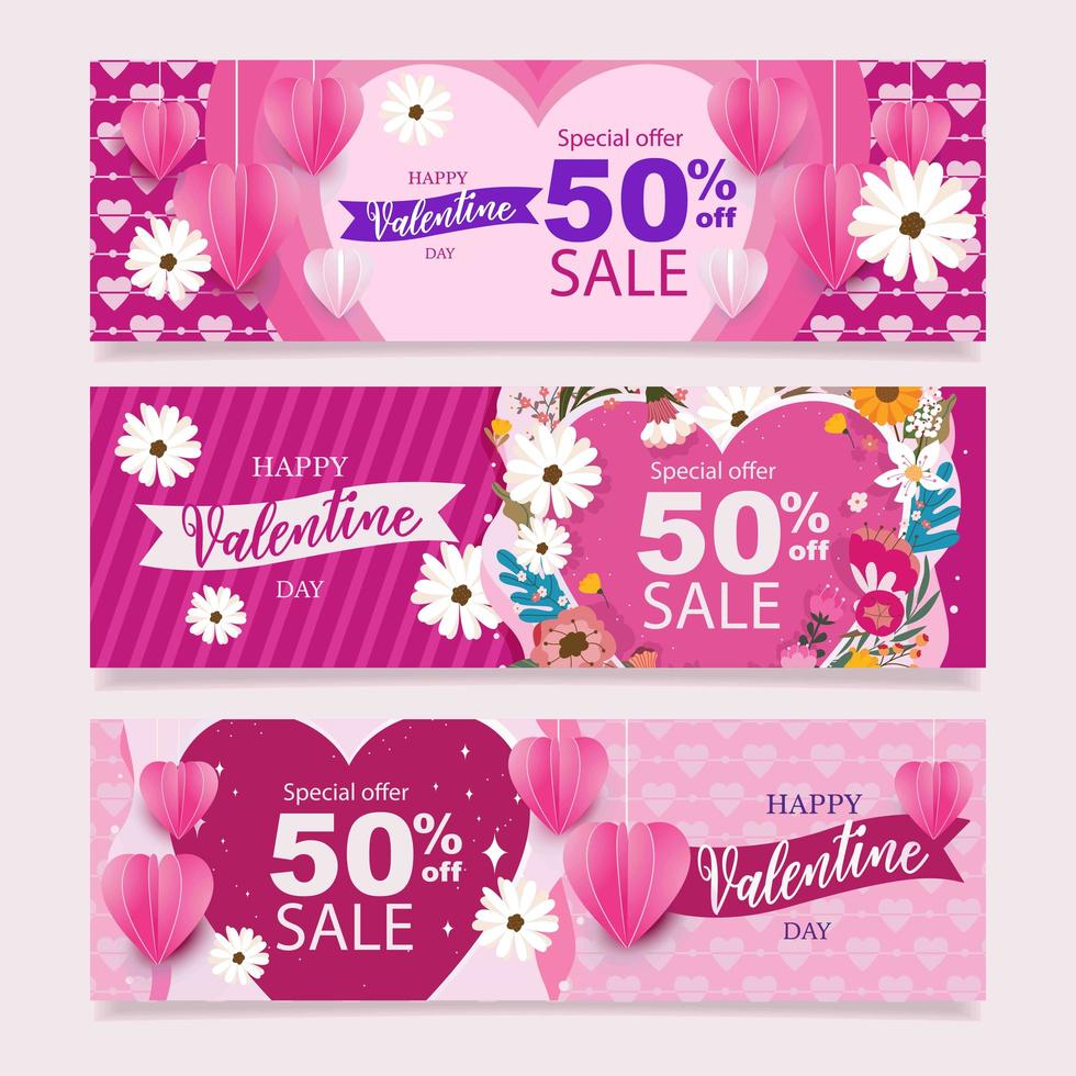 Sonderangebot Banner zum Valentinstag vektor