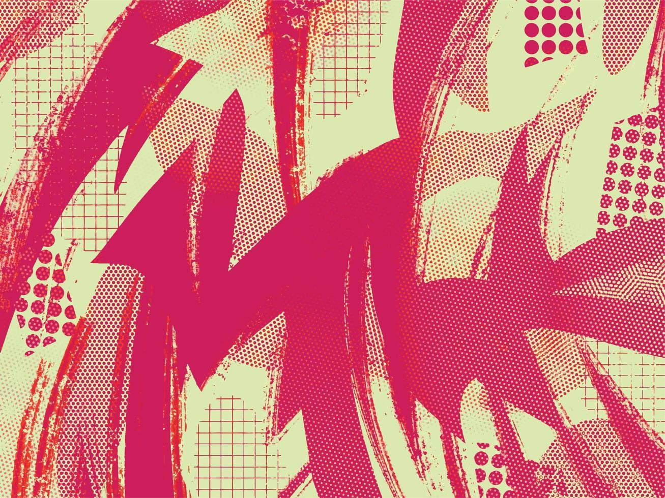 röd vektor bakgrund med komisk skärm tona effekt dekoration och abstrakt grungy element isolerat på landskap bakgrund för social media mall, papper och textil- scarf skriva ut, omslag papper.