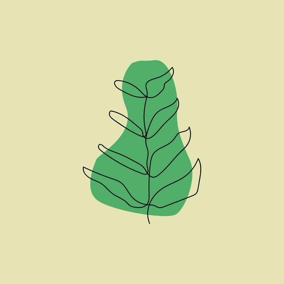 tropisk blad linje ikon. minimalistisk design. vektor illustration