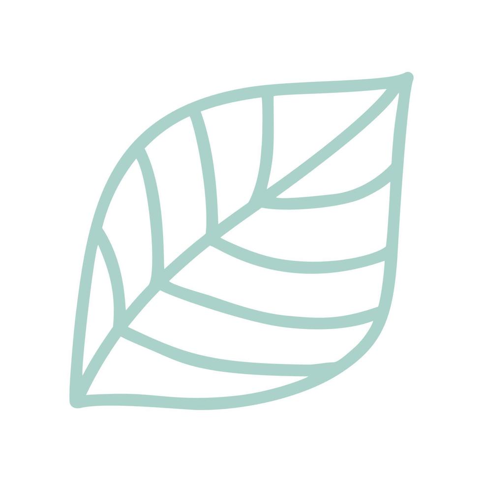 Frühling Blatt Gliederung Vektor Linie Symbol. Gekritzel Frühling Konzept minimal Stil Illustration zum Kinder Buch Design oder Netz. Element von Baum Logo