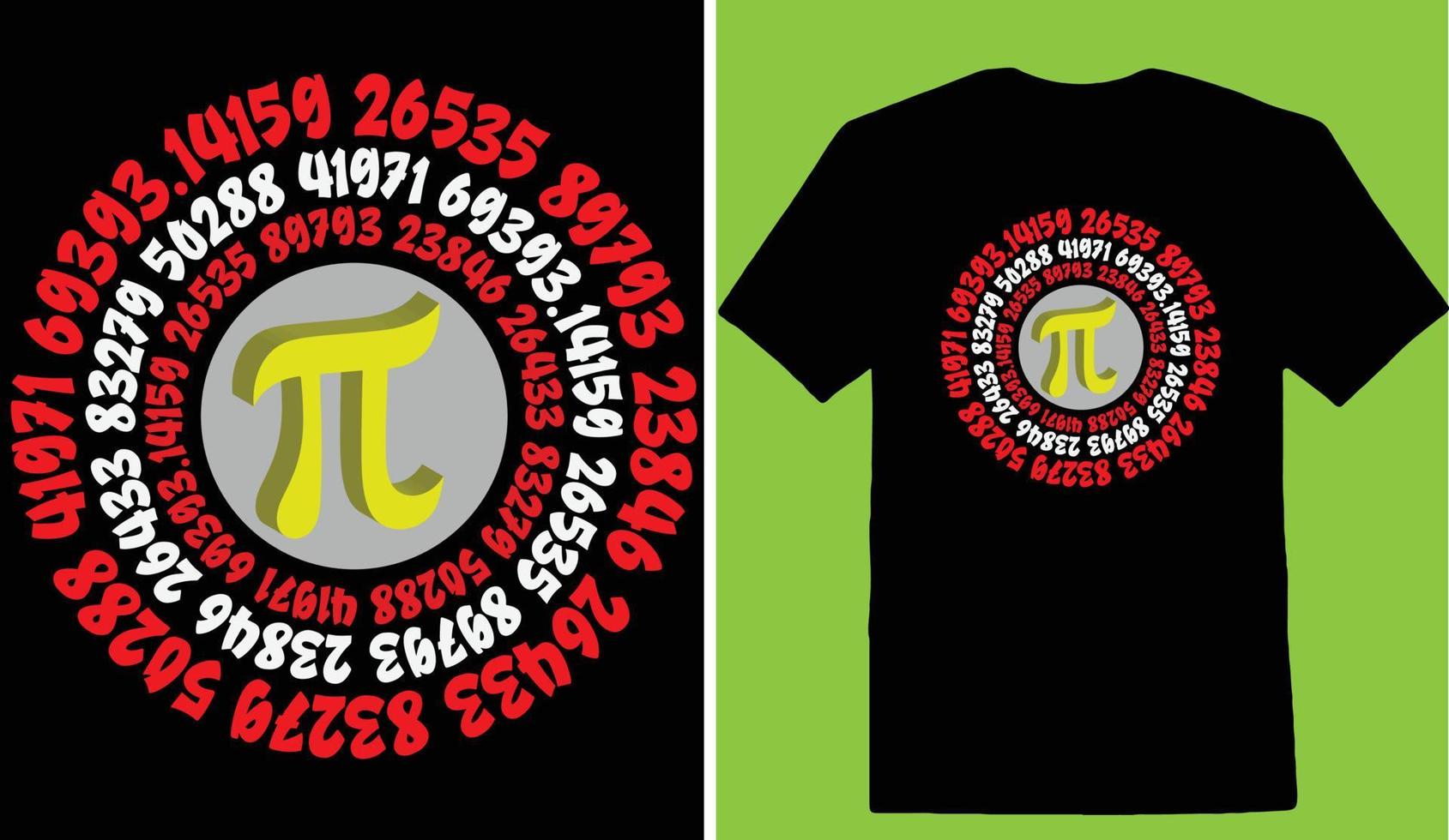 Pi 69393.14159 26535 89793 23846 26433 83279 50288 41971 T-Shirt vektor