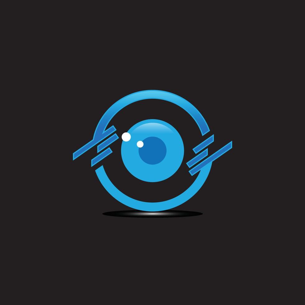 Technologie Auge Orbit Netz Ringe Logo Design. Vektor Kreis Ring Logo Design