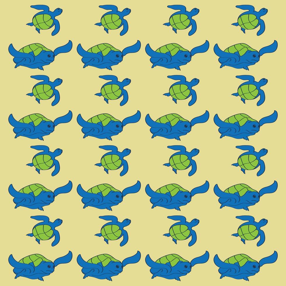 bakgrund mönster sömlös. sköldpadda. vektor illustration
