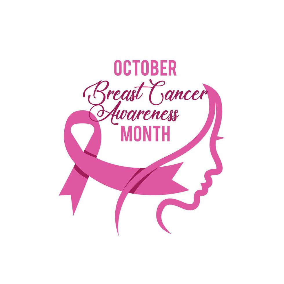 medvetenhet rosa band, bröst cancer medvetenhet kvinna symbol vektor