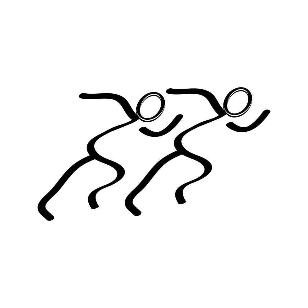 Lauf Symbol. Laufen Mann auf Weiß Hintergrund. Vektor