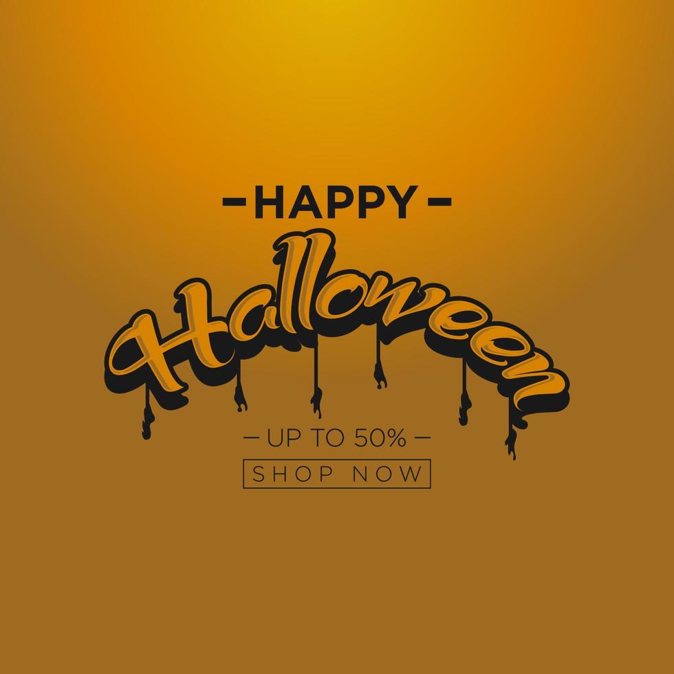 Lycklig halloween försäljning banderoller eller fest inbjudan bakgrund.vektor illustration .kalligrafi av halloween vektor