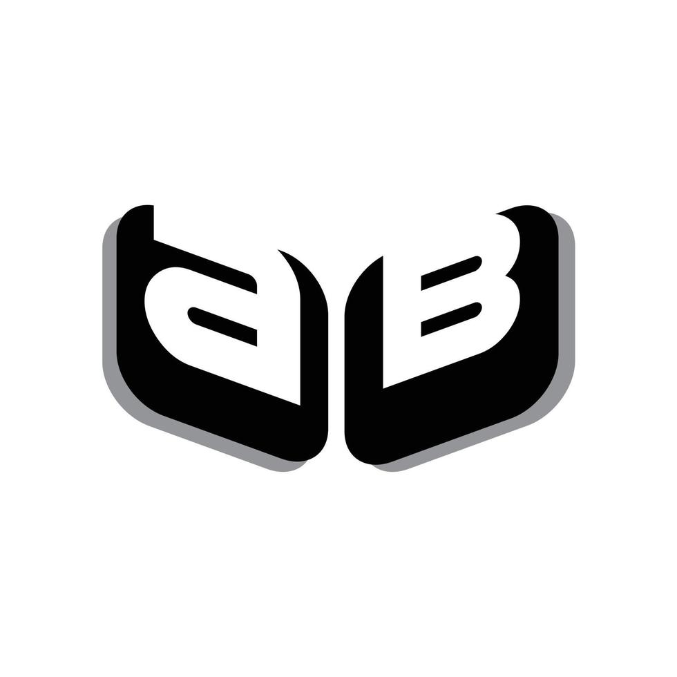ab en b brev logotyp design i svart färger vektor