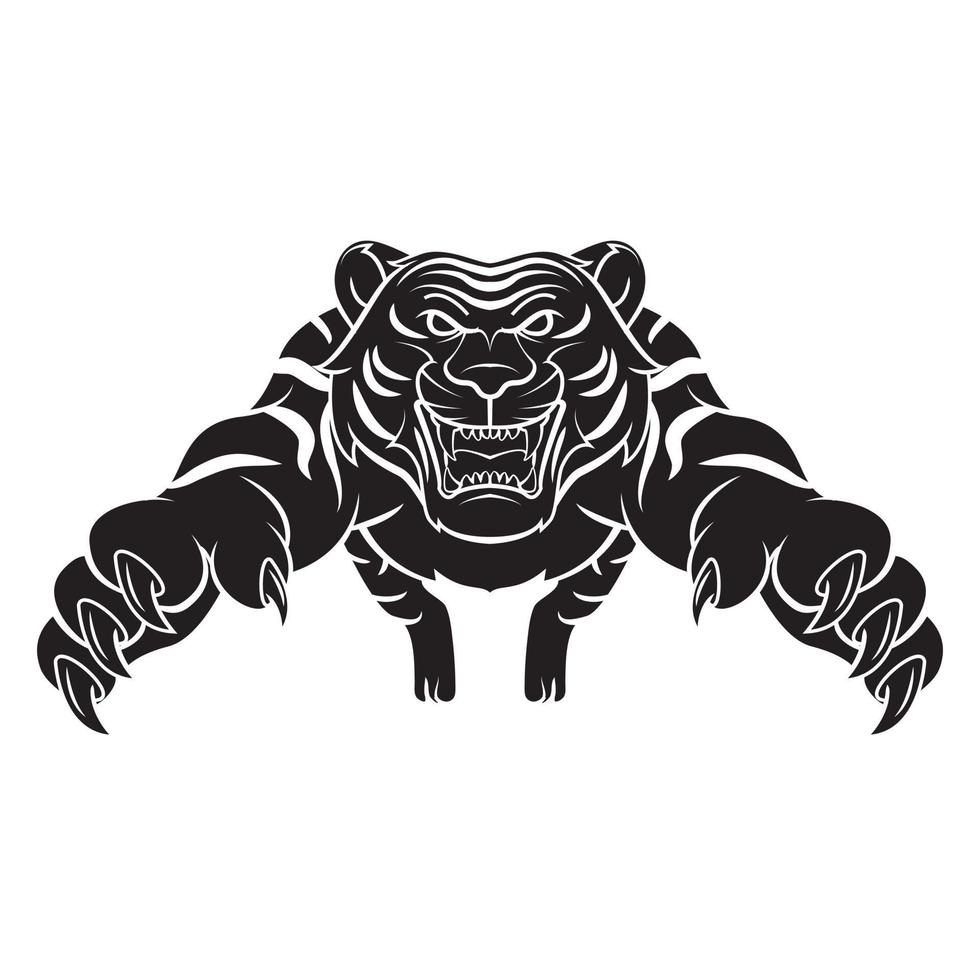Tiger Attacke tätowieren Illustration vektor