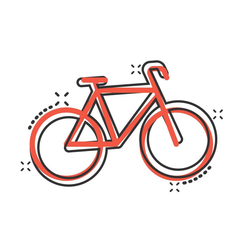 cykel ikon i komisk stil. cykel tecknad serie vektor illustration på vit isolerat bakgrund. cykel resa stänk effekt företag begrepp.