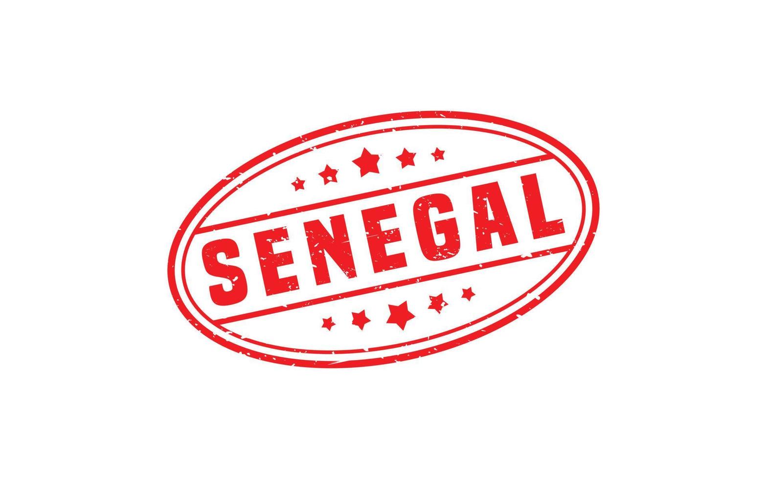 Senegal Briefmarke Gummi mit Grunge Stil auf Weiß Hintergrund vektor