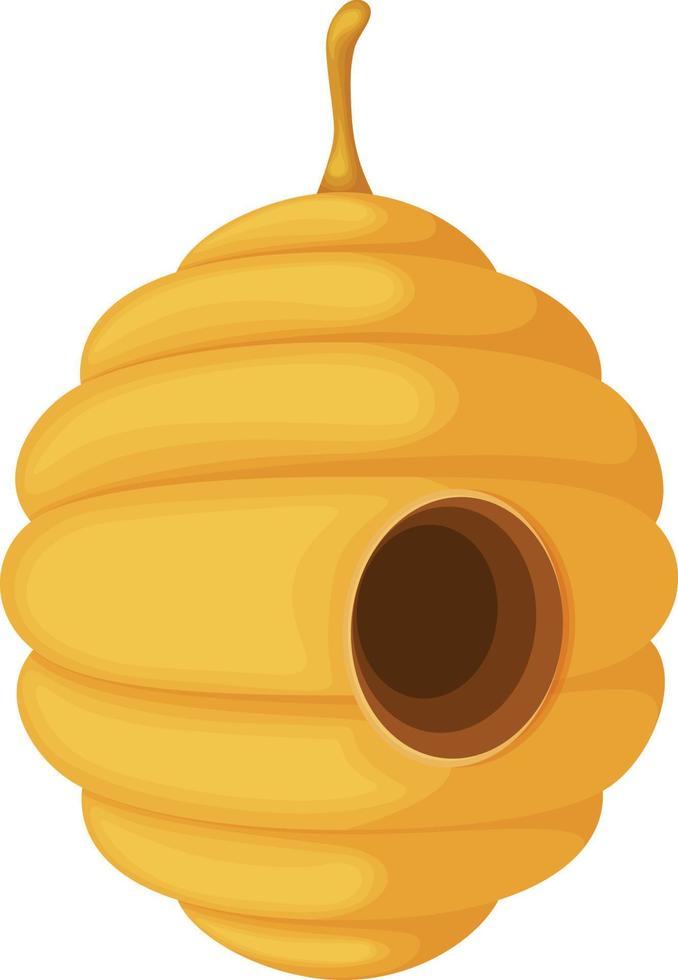 bikupa. gul tecknad serie honung bi bikupa. en bikupa. vektor illustration isolerat på en vit bakgrund