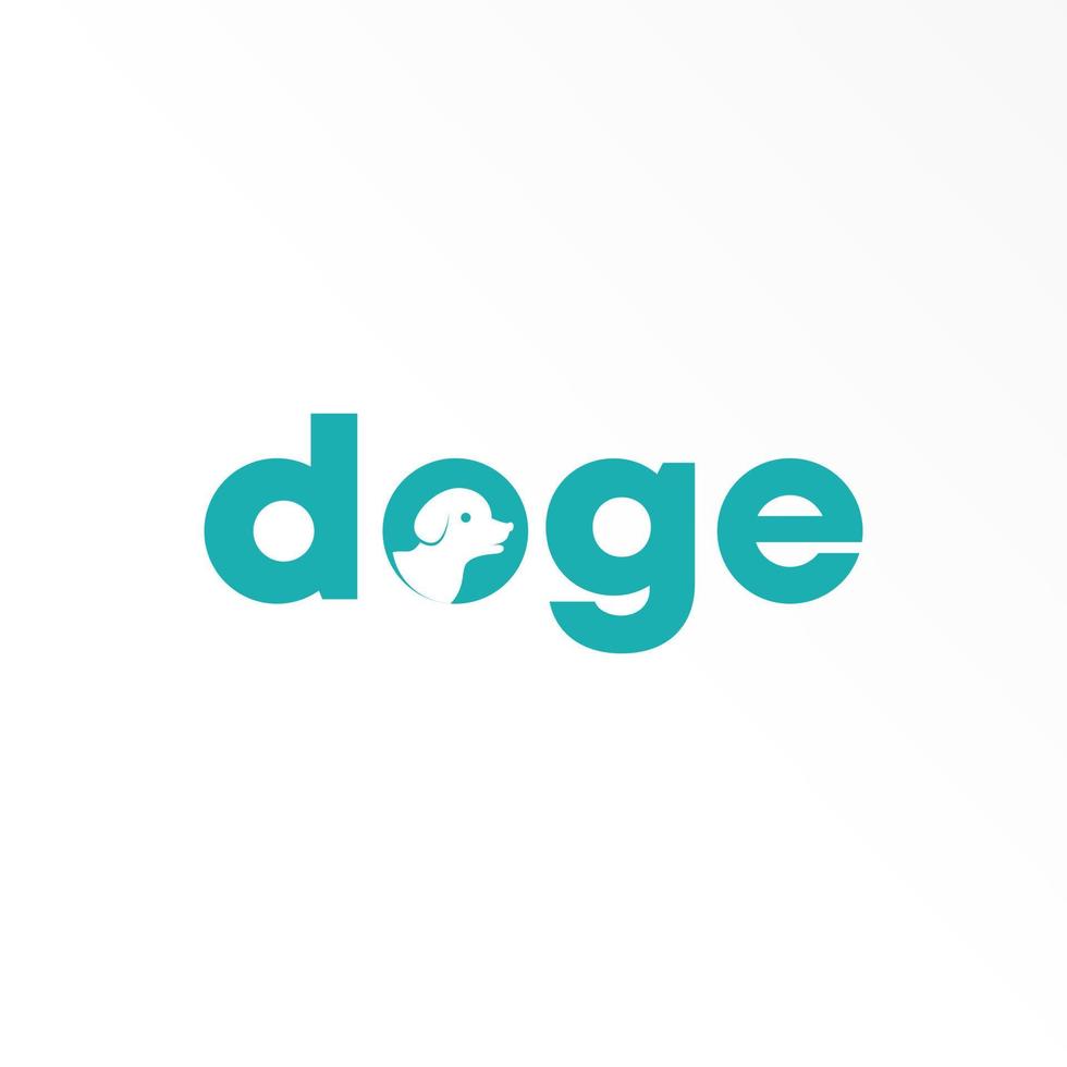 Brief oder Wort Dogen ohne serif Schriftart mit Kopf Hund Bild Grafik Symbol Logo Design abstrakt Konzept Vektor Aktie. können Sein benutzt wie ein Symbol verbunden zu Haustier.