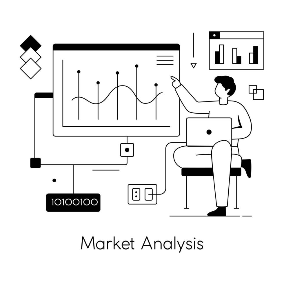 Trendige Marktanalyse vektor