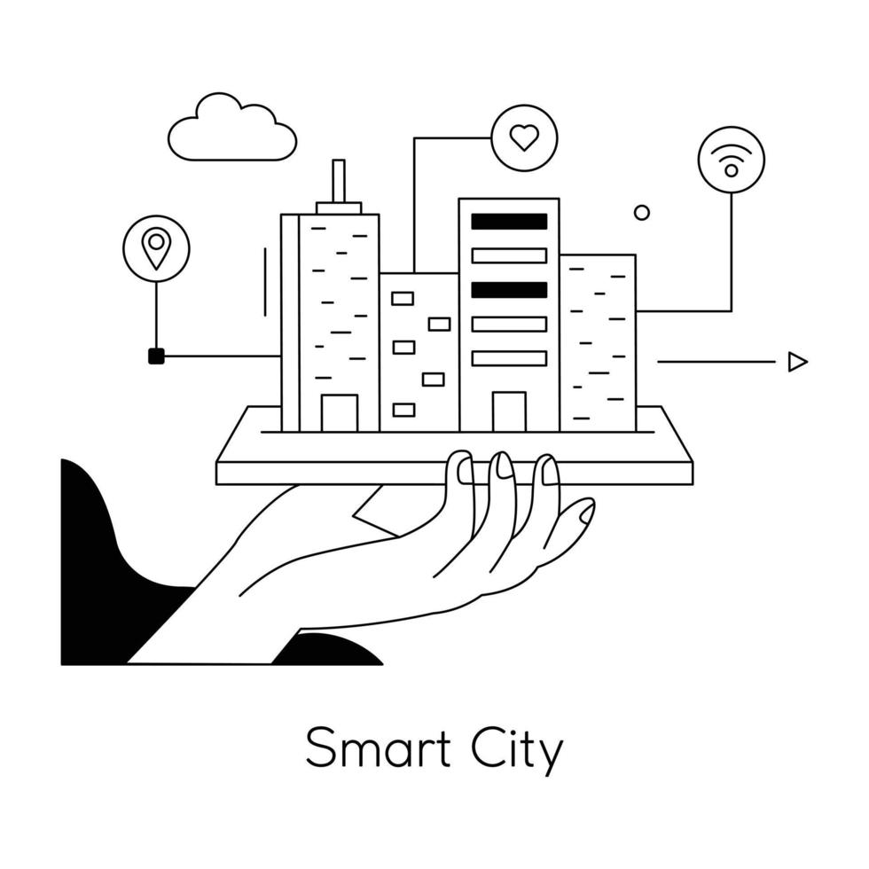 trendige Smart City vektor