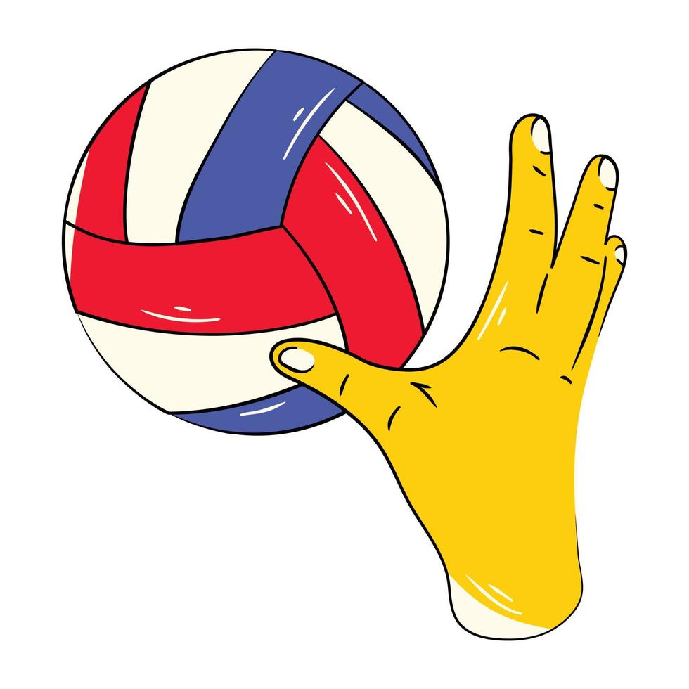 trendig hand volleyboll vektor