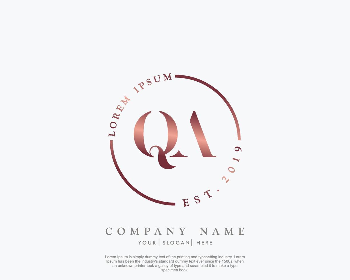 Initiale Brief qa feminin Logo Schönheit Monogramm und elegant Logo Design, Handschrift Logo von Initiale Unterschrift, Hochzeit, Mode, Blumen- und botanisch mit kreativ Vorlage vektor