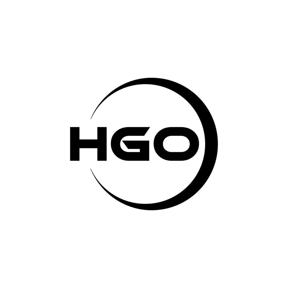 hgo brev logotyp design i illustration. vektor logotyp, kalligrafi mönster för logotyp, affisch, inbjudan, etc.