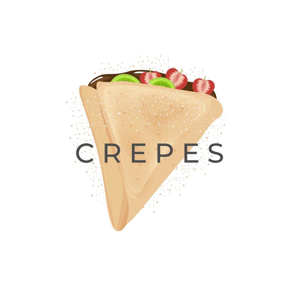 Essen Illustration von Crepes geeignet zum Frühstück mit gesund Obst Füllungen vektor