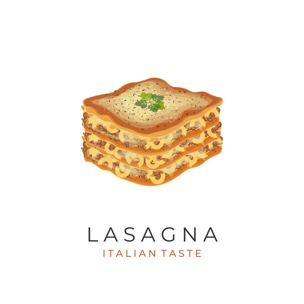 lasagne med makaroner vektor illustration logotyp