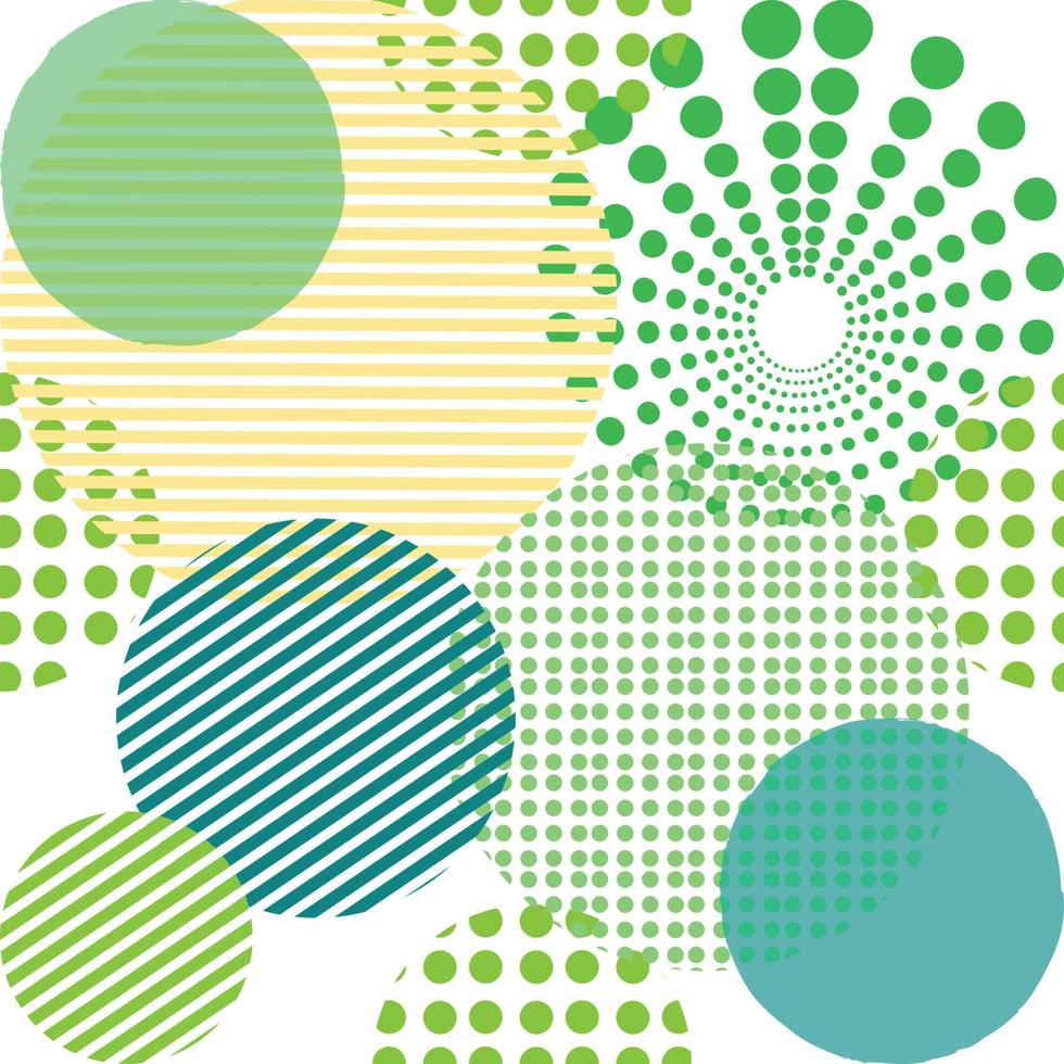 unterschiedlich geformte Kreise grünes pantone nahtloses Muster, glänzender Kugelhintergrund, moderne schöne Tapete vektor