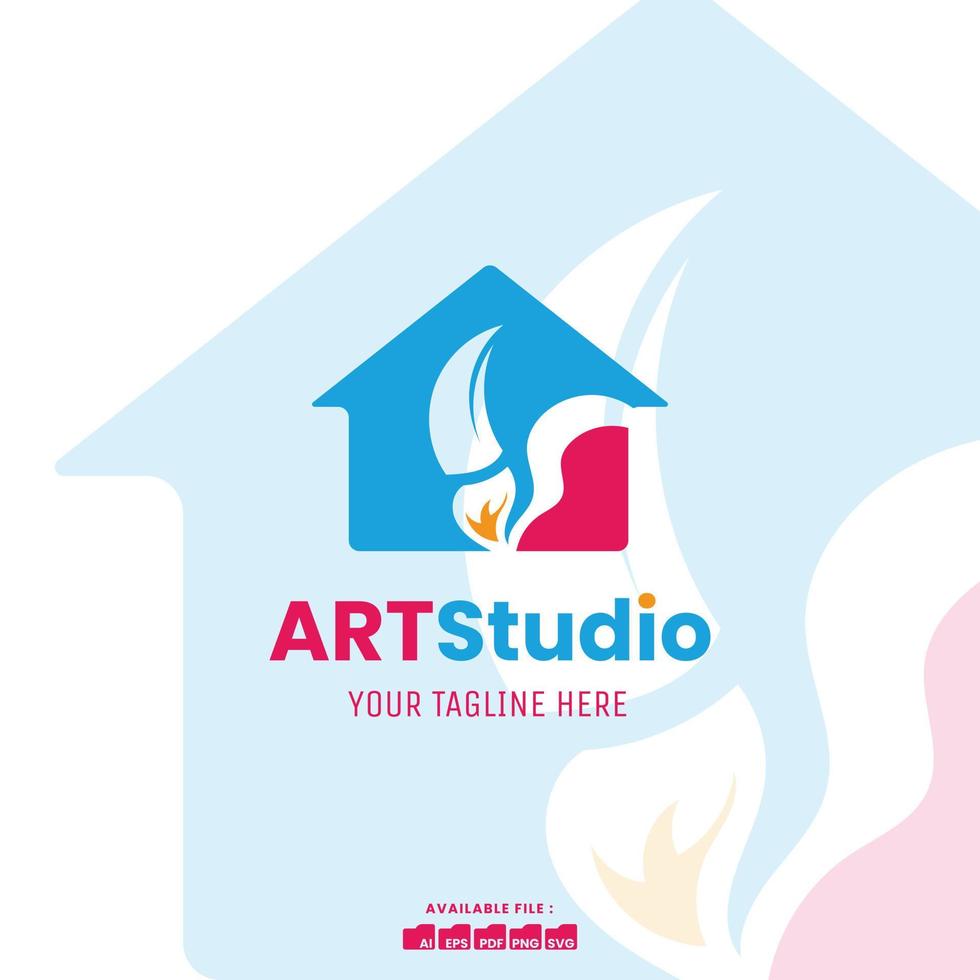 vektor logotyp mall, för företag, affär och ikon använda sig av konst studio