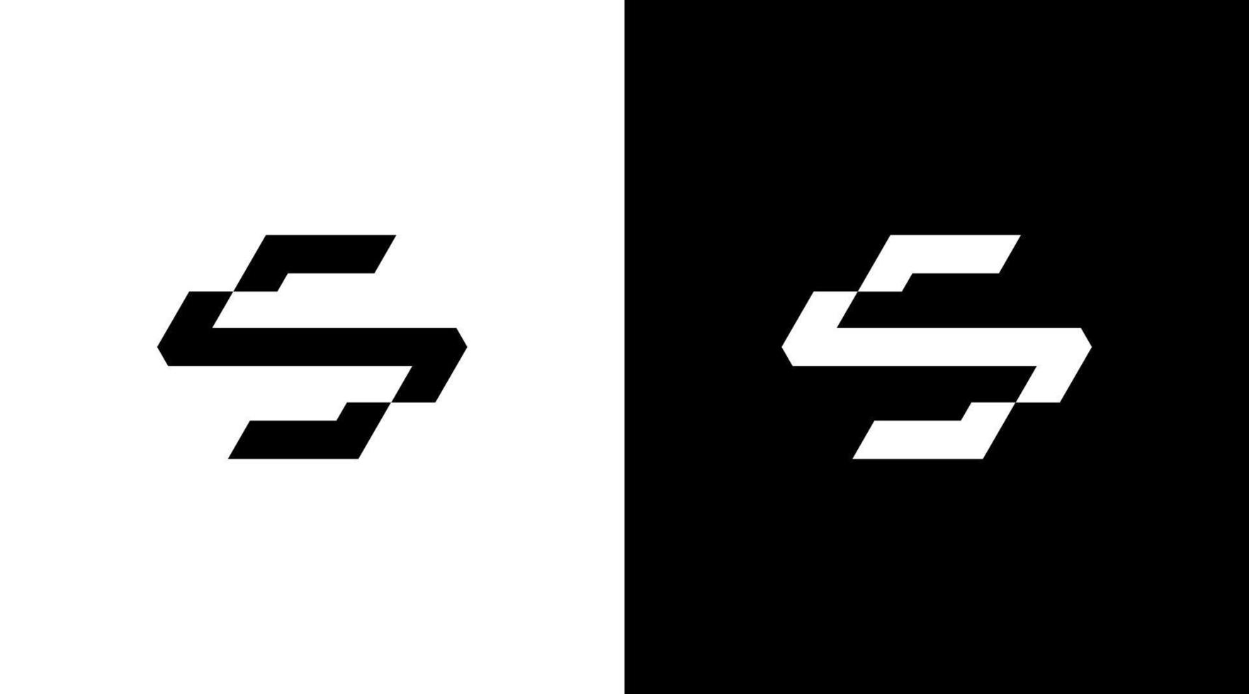 Logo Monogramm s Brief Initiale schwarz und Weiß Symbol Illustration Stil Designs Vorlagen vektor