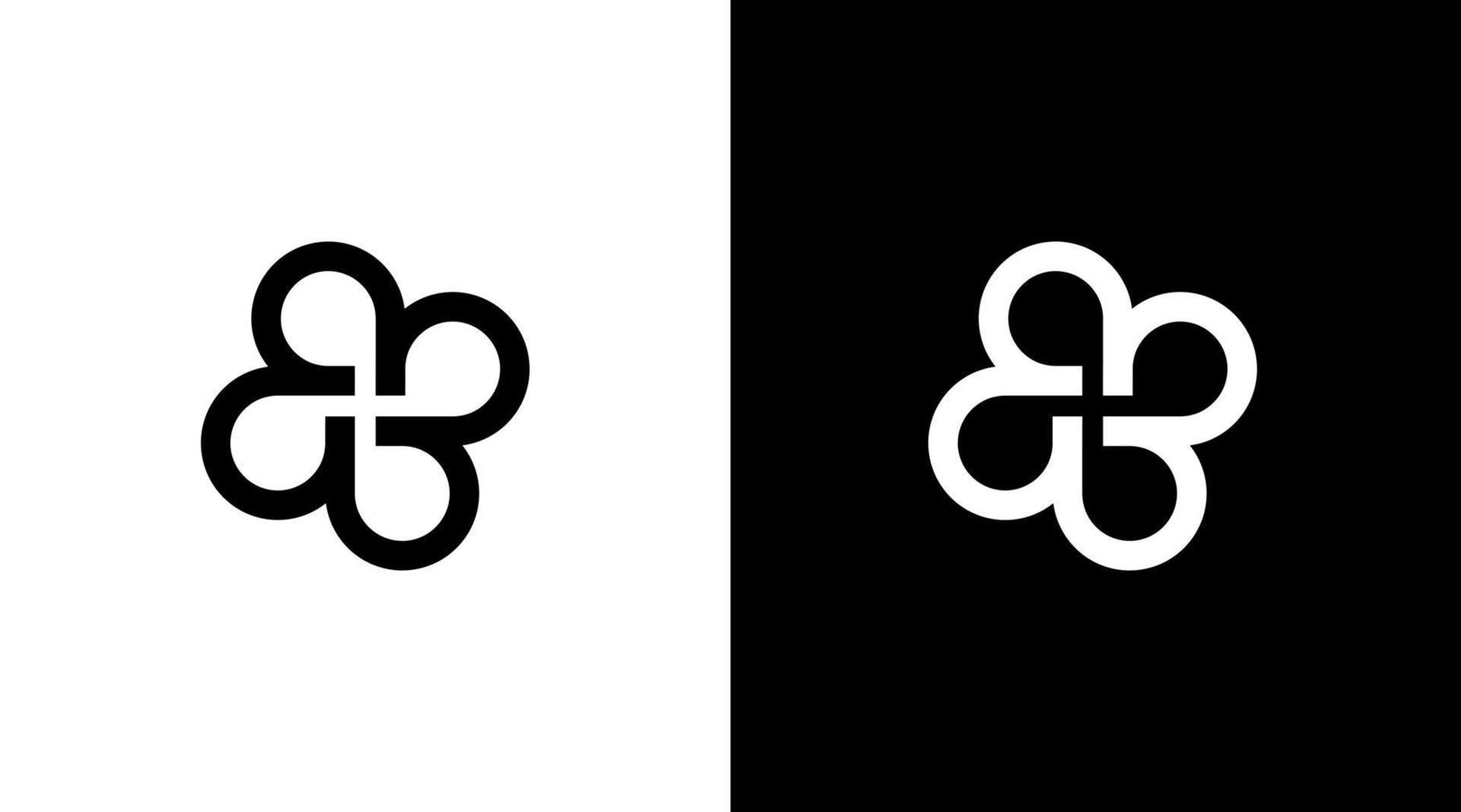 blomma gemenskap logotyp vektor monogram svart och vit ikon illustration stil mönster mallar