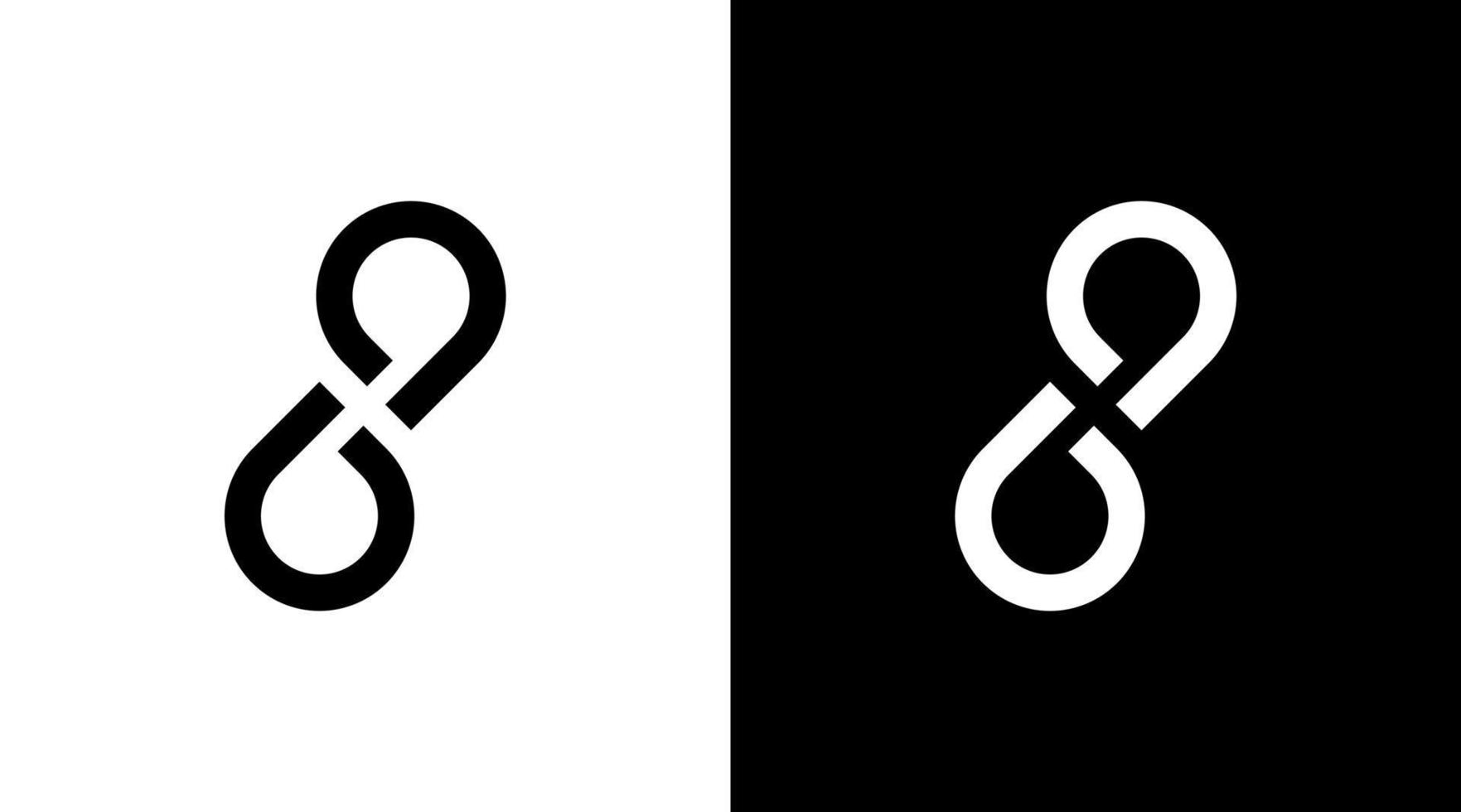 Unendlichkeit Schleife Logo Vektor Monogramm 8 schwarz und Weiß Symbol Illustration Stil Designs Vorlagen