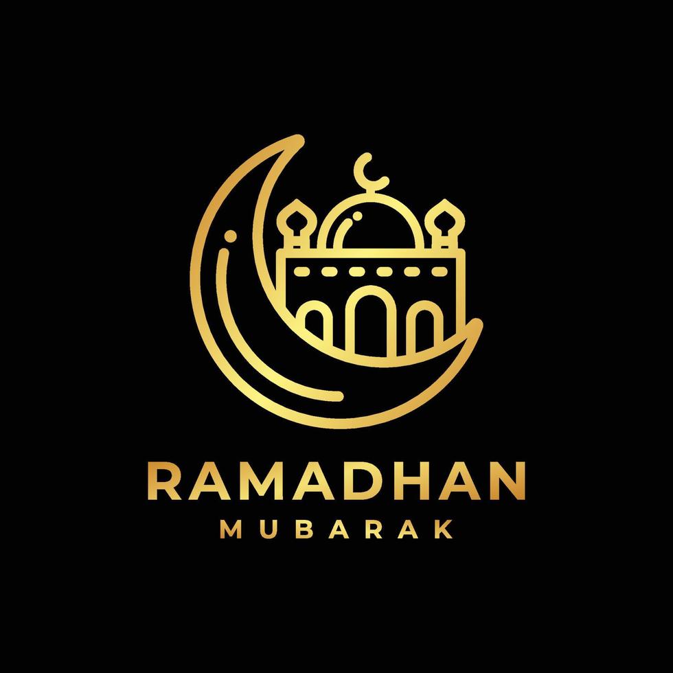 ramadan goldene logo-design-vektorillustration. Ramadan-Logo. Moschee-Logo vektor