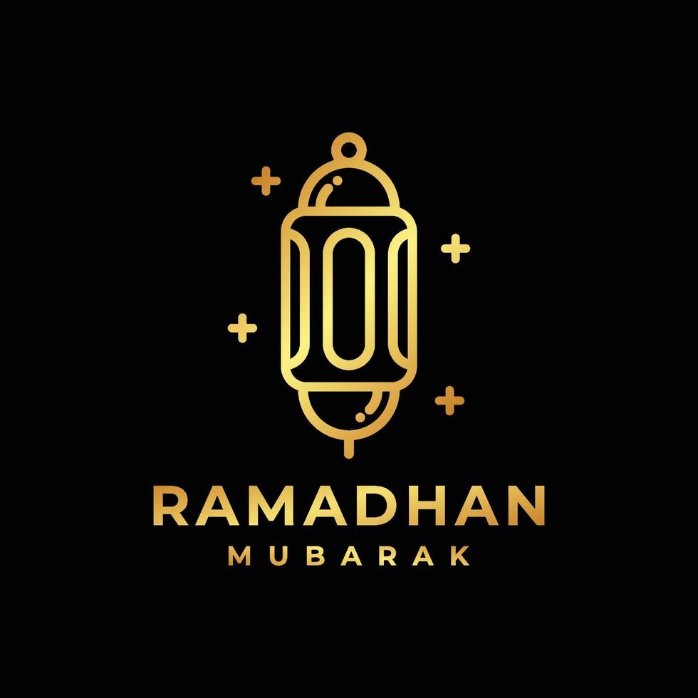 Ramadan-Logo. islamische laterne goldene logo design vektorillustration. Laternen-Logo-Vektor vektor