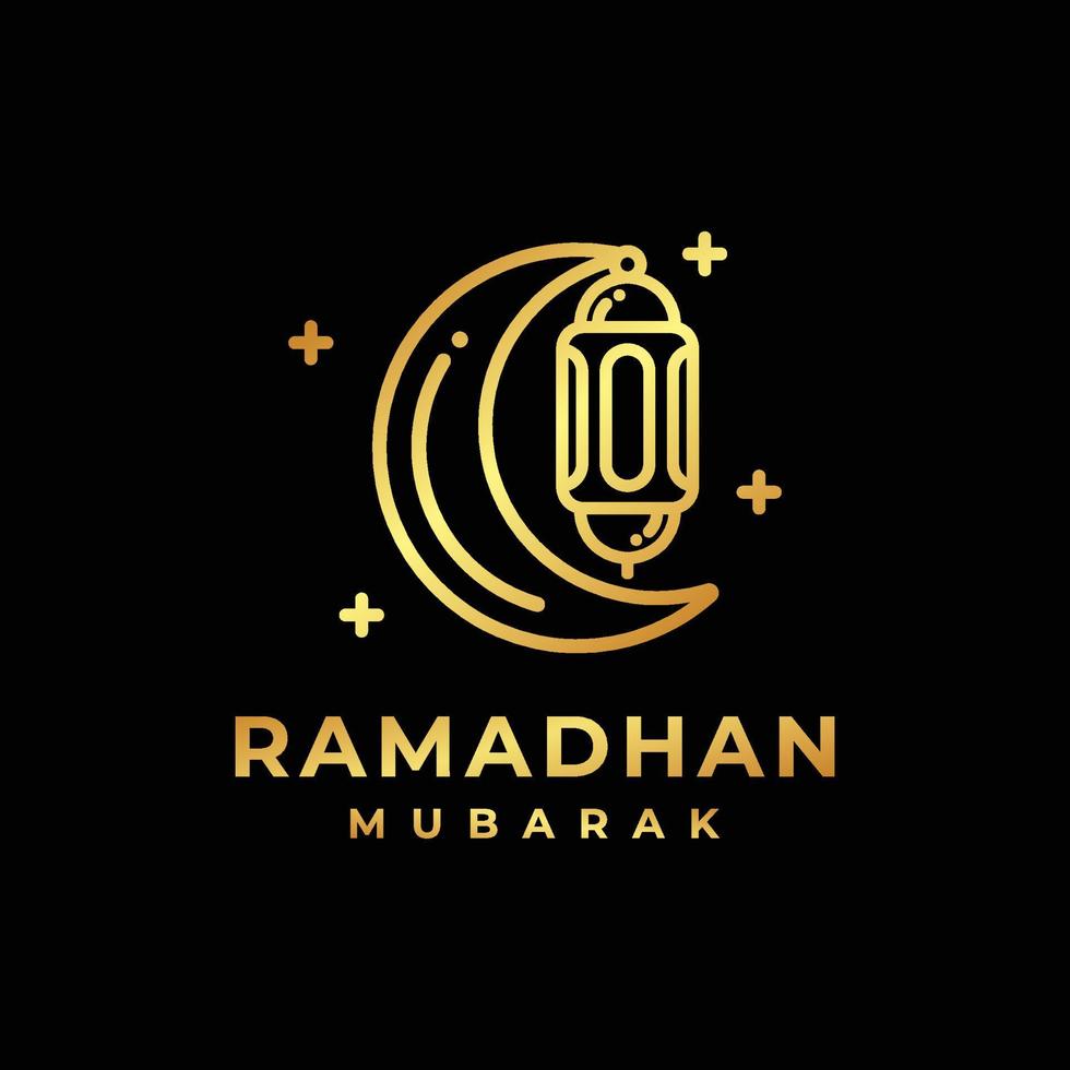 Ramadan-Logo. islamische laterne goldene logo design vektorillustration. Laternen-Logo-Vektor vektor