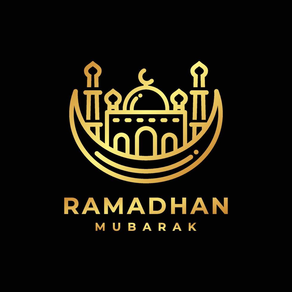 ramadan goldene logo-design-vektorillustration. Ramadan-Logo. Moschee-Logo vektor