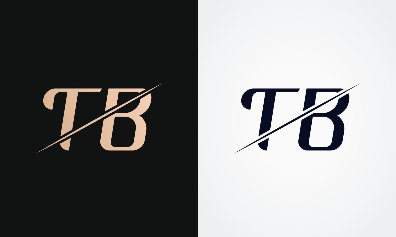 tb brev logotyp design vektor mall. guld och svart brev tb logotyp design