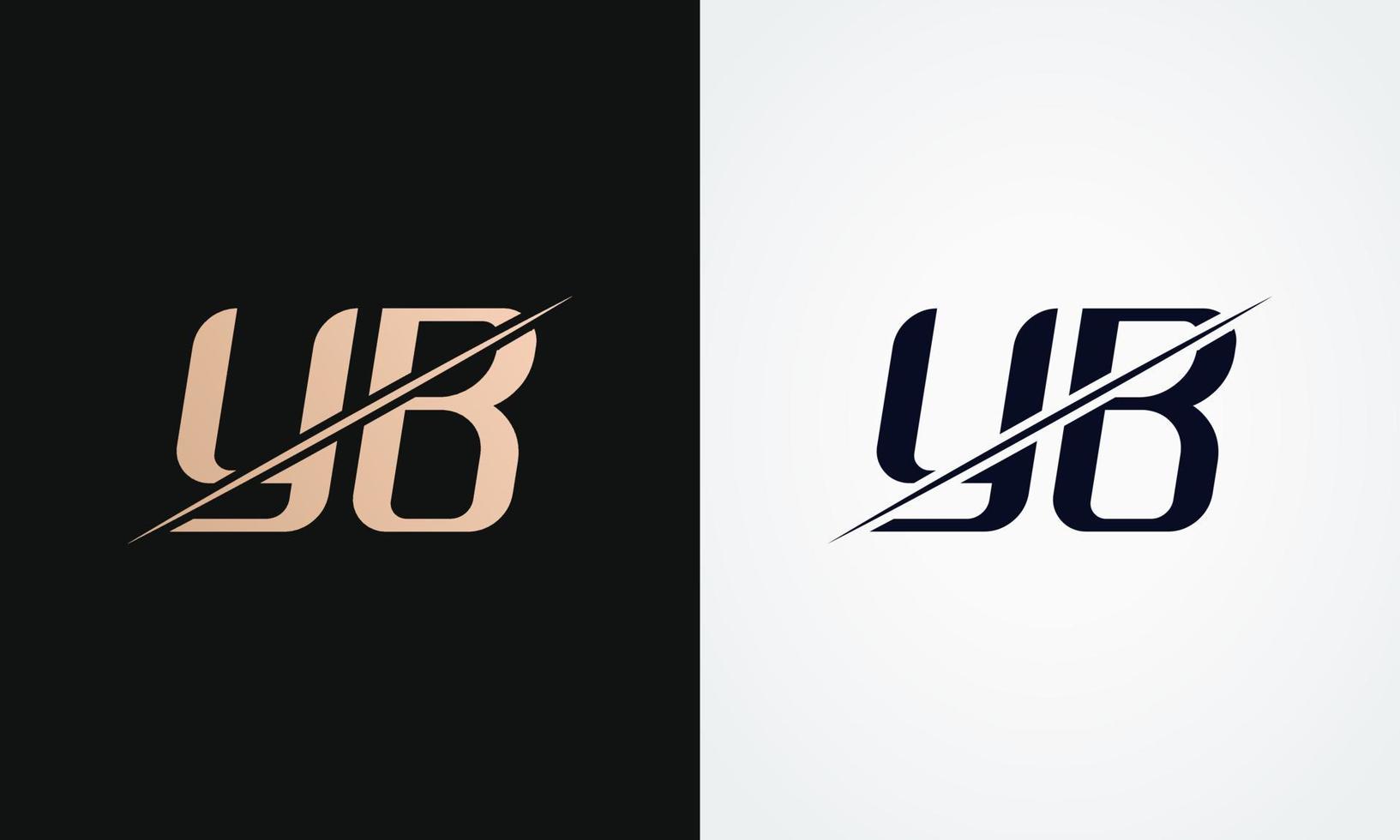 yb Brief Logo Design Vektor Vorlage. Gold und schwarz Brief yb Logo Design