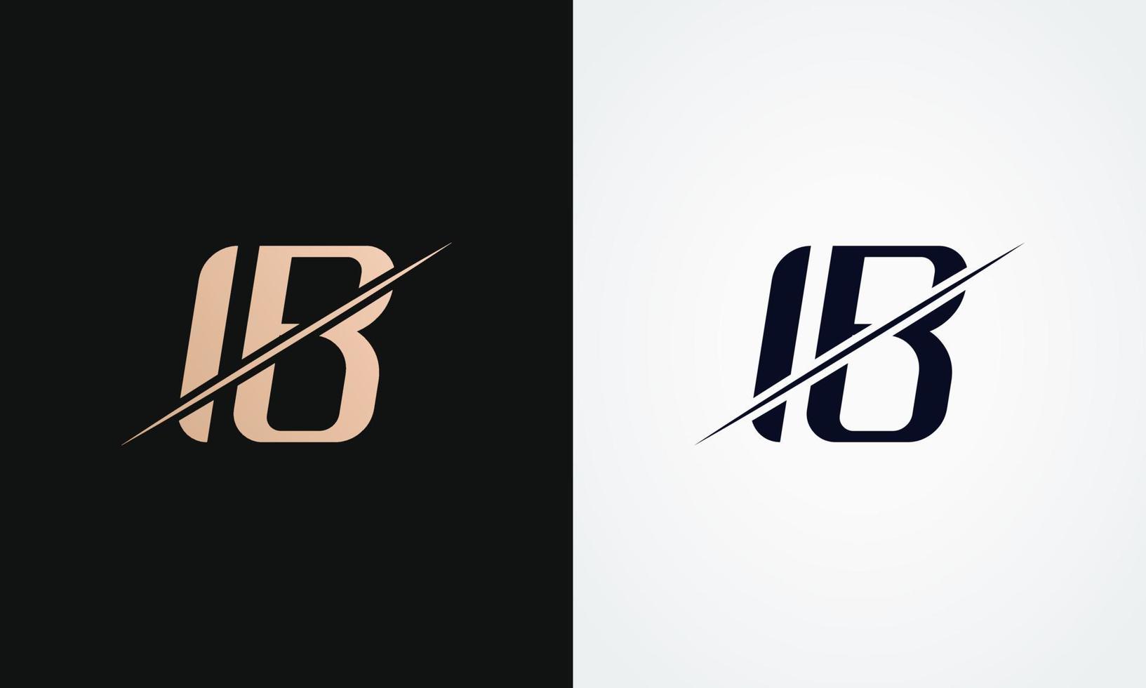 ib brev logotyp design vektor mall. guld och svart brev ib logotyp design